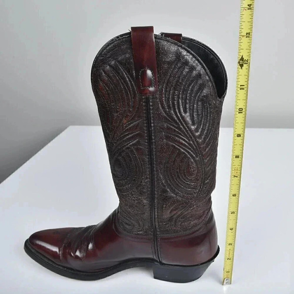 Laredo Dark Cherry Red Leather  Cowboy Boots Western Size 7.5 D - Picture 13 of 16